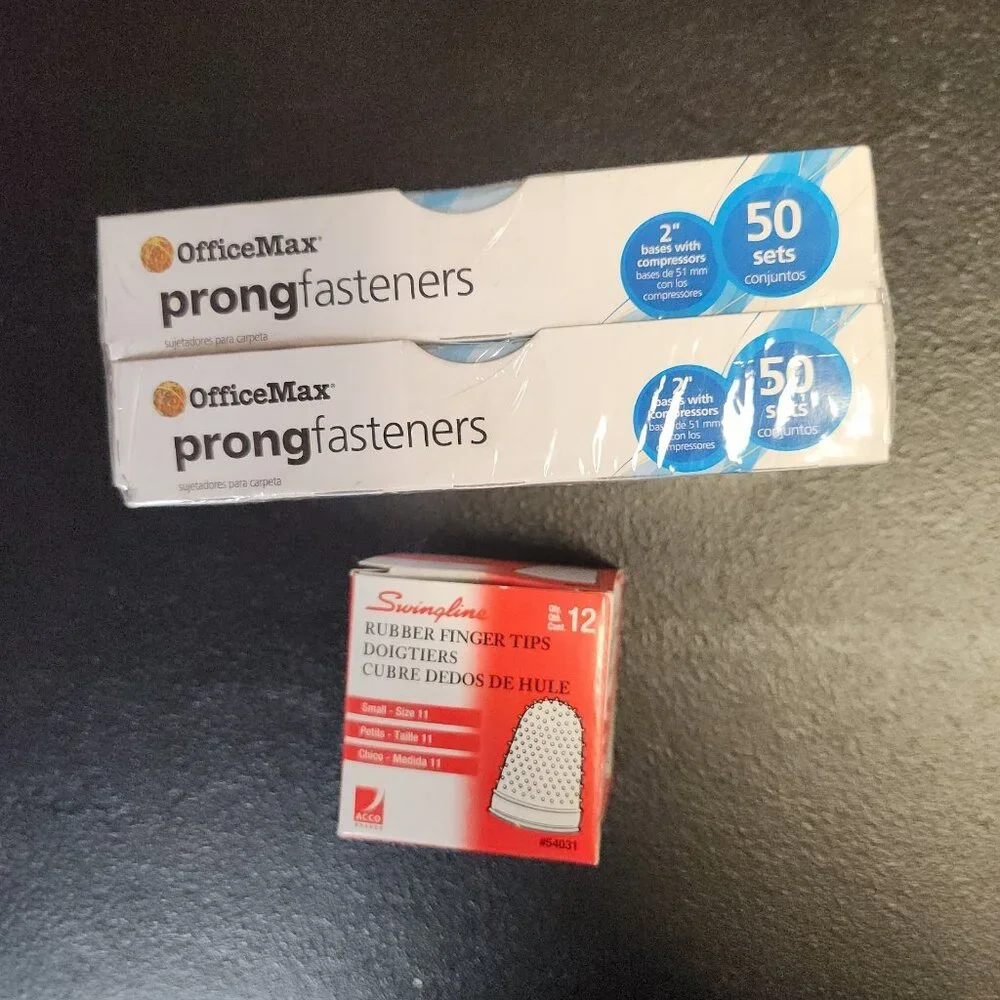 Office Supply Presentation Lot: Date Stamp Name Badge Business‎ Rubber Fingers